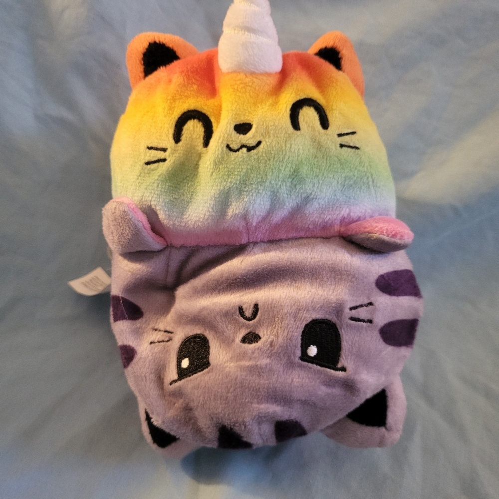 Rainbow CatUnicorn Reversible Purple Cat Plush Tee Turtle